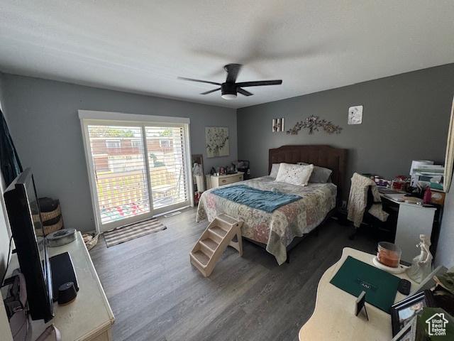 5981 S Sultan Cir, Murray, UT 84107 - bedroom with wood finished floors and ceiling fan