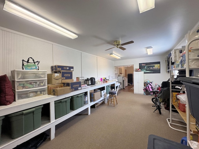804 Fleetwood Dr, Tooele, UT 84074 - misc room featuring light carpet and ceiling fan