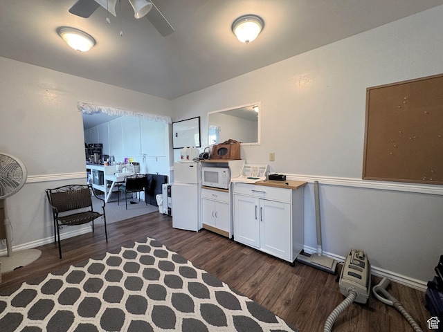 804 Fleetwood Dr, Tooele, UT 84074 - office area featuring dark wood-style flooring and a ceiling fan