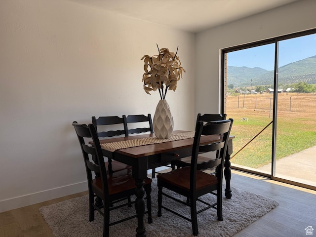 262 N 400 E, Fairview, UT 84629 - dining area with a mountain view and wood finished floors