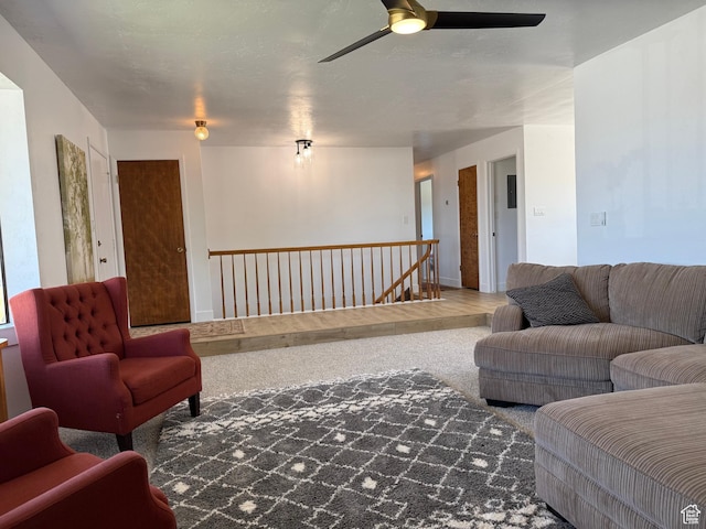 262 N 400 E, Fairview, UT 84629 - carpeted living room with a ceiling fan