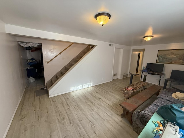 1344 N 280 W, Pleasant Grove, UT 84062 - living area with stairs and wood finished floors