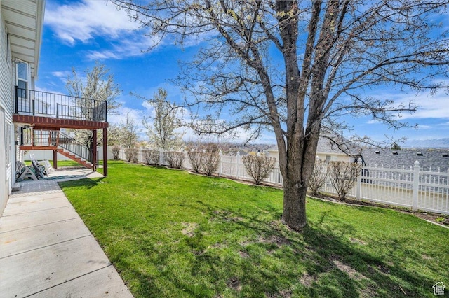 971 N 600 E, Springville, UT 84663 - fenced backyard featuring stairs and a deck