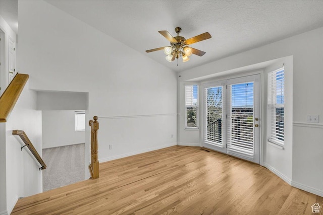 971 N 600 E, Springville, UT 84663 - empty room with wood finished floors, a ceiling fan, and lofted ceiling