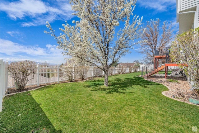 971 N 600 E, Springville, UT 84663 - fenced backyard featuring stairway
