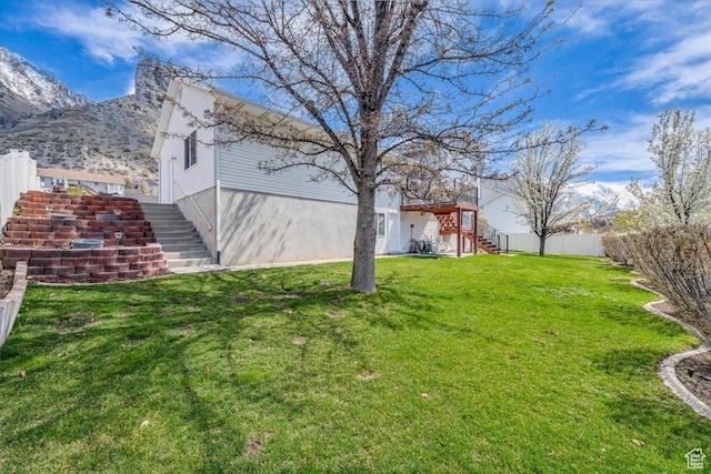 971 N 600 E, Springville, UT 84663 - fenced backyard featuring stairway and a mountain view