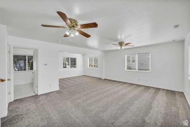 971 N 600 E, Springville, UT 84663 - carpeted empty room with plenty of natural light, a ceiling fan, and a textured ceiling