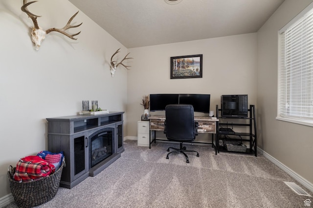 3486 W 1750 S, Vernal, UT 84078 - carpeted office space with a glass covered fireplace and baseboards