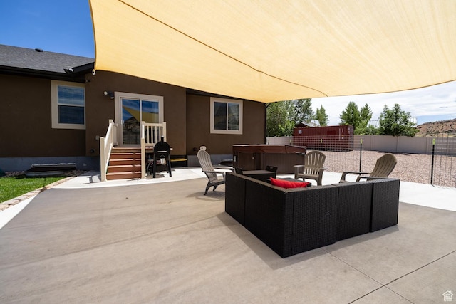 3486 W 1750 S, Vernal, UT 84078 - view of patio with a hot tub and an outdoor hangout area