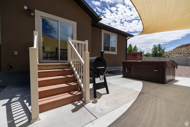 3486 W 1750 S, Vernal, UT 84078 - view of patio with a hot tub, a mountain view, and a grill