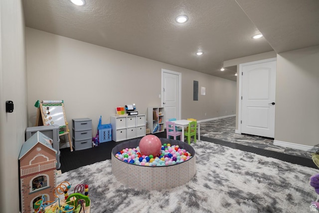 3486 W 1750 S, Vernal, UT 84078 - game room with recessed lighting, a textured ceiling, and electric panel