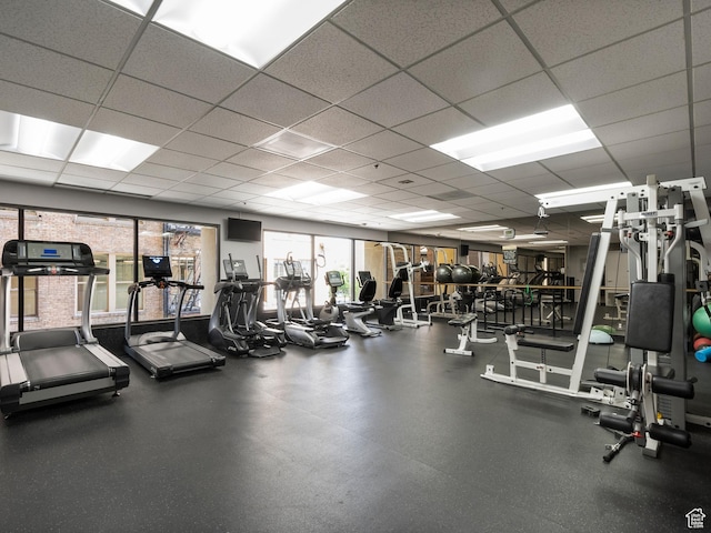 48 W 300 S Unit 1203N, Salt Lake City, UT 84101 - workout area with a drop ceiling