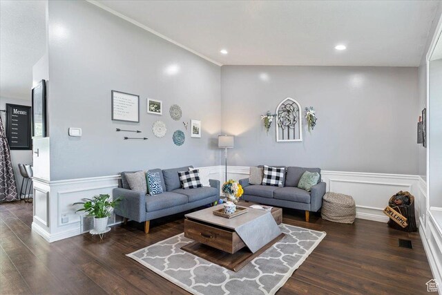 4266 S 2900 W, Roy, UT 84067 - living area with a wainscoted wall, wood finished floors, and recessed lighting