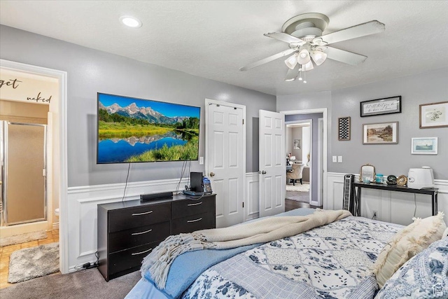 4266 S 2900 W, Roy, UT 84067 - carpeted bedroom with a wainscoted wall and a ceiling fan