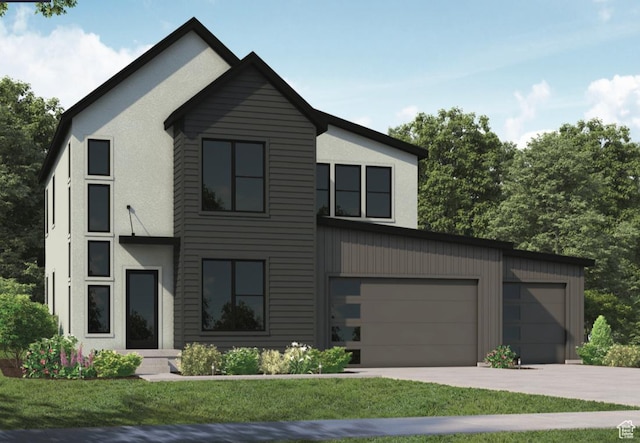 5976 N Canyon Rim Rd E Unit 615, Lehi, UT 84043 - contemporary home with driveway, a garage, and a front lawn
