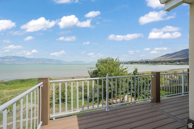 238 N Vista Ct, Saratoga Springs, UT 84045 - wooden terrace with a water and mountain view