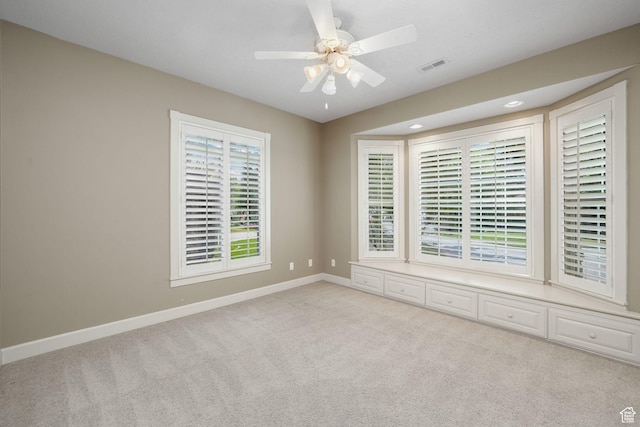 238 N Vista Ct, Saratoga Springs, UT 84045 - spare room featuring light carpet, ceiling fan, and recessed lighting
