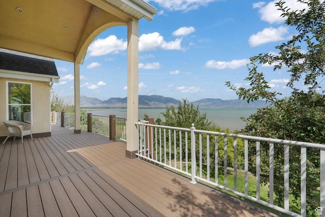 238 N Vista Ct, Saratoga Springs, UT 84045 - deck featuring a water and mountain view