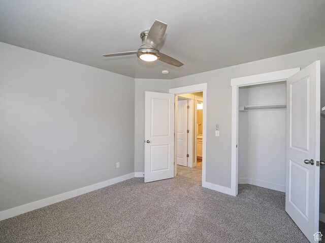 5229 W Armada Way, Herriman, UT 84096 - unfurnished bedroom with carpet flooring, a closet, and a ceiling fan