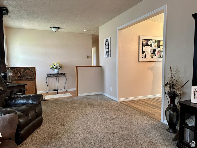 8744 E 6500 S, Jensen, UT 84035 - living area featuring a textured ceiling and carpet floors