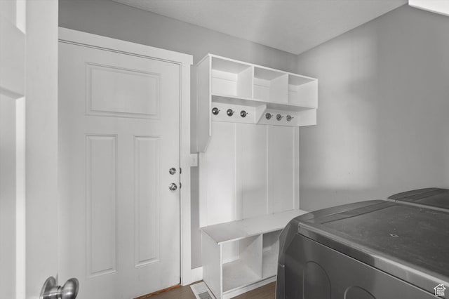 4449 W 5325 S, Hooper, UT 84315 - mudroom with separate washer and dryer and dark wood finished floors