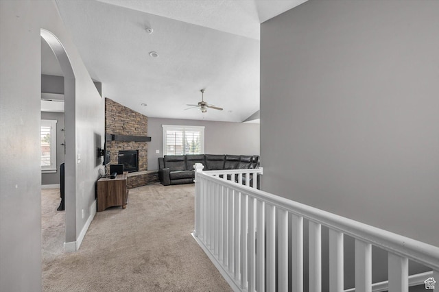 4449 W 5325 S, Hooper, UT 84315 - hall with light colored carpet, vaulted ceiling, and arched walkways