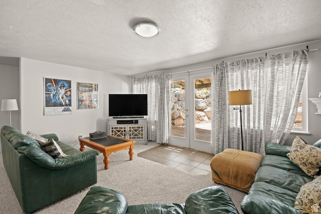 135 W Cove Dr, Elk Ridge, UT 84651 - tiled living area with a textured ceiling