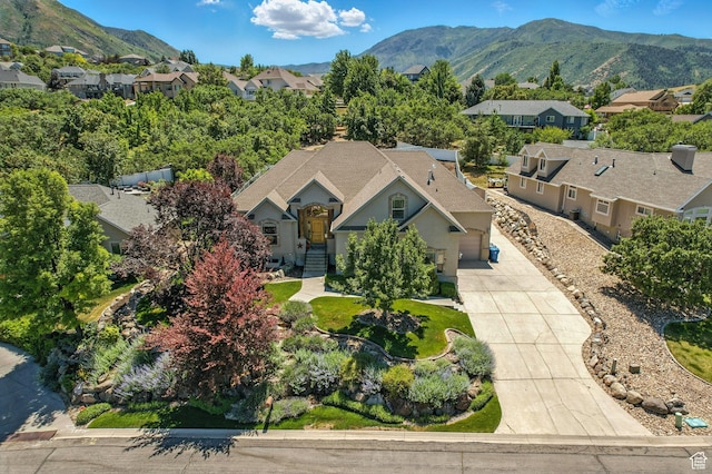 135 W Cove Dr, Elk Ridge, UT 84651 - aerial view of residential area with a mountain backdrop