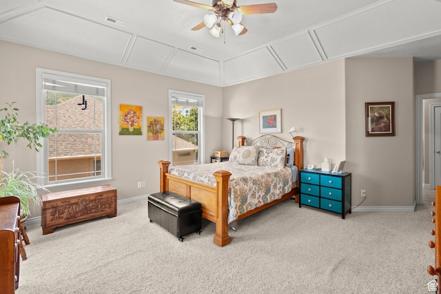135 W Cove Dr, Elk Ridge, UT 84651 - carpeted bedroom with ceiling fan and lofted ceiling