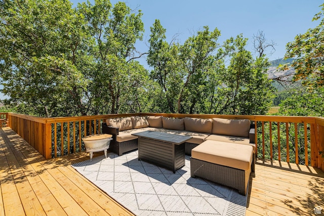 2127 E 5950 N, Liberty, UT 84310 - wooden deck featuring outdoor lounge area