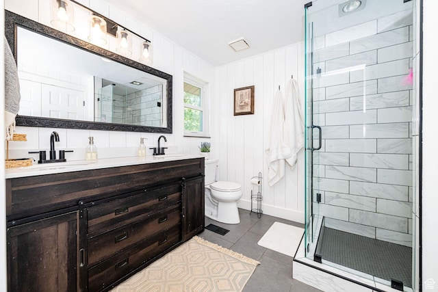 2127 E 5950 N, Liberty, UT 84310 - full bathroom featuring double vanity, a stall shower, and tile patterned flooring