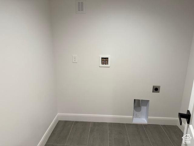 1456 E 5935 S, Murray, UT 84121 - laundry area featuring electric dryer hookup, washer hookup, and dark wood-type flooring