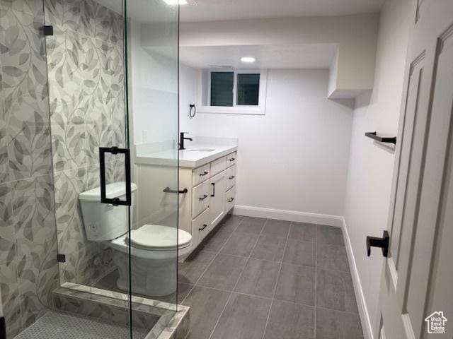 1456 E 5935 S, Murray, UT 84121 - bathroom with vanity, a shower stall, and tile patterned flooring