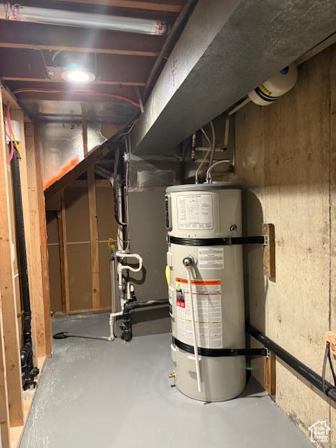 1456 E 5935 S, Murray, UT 84121 - unfinished below grade area featuring secured water heater