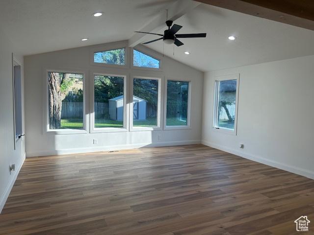 1456 E 5935 S, Murray, UT 84121 - empty room with ceiling fan, wood finished floors, and recessed lighting