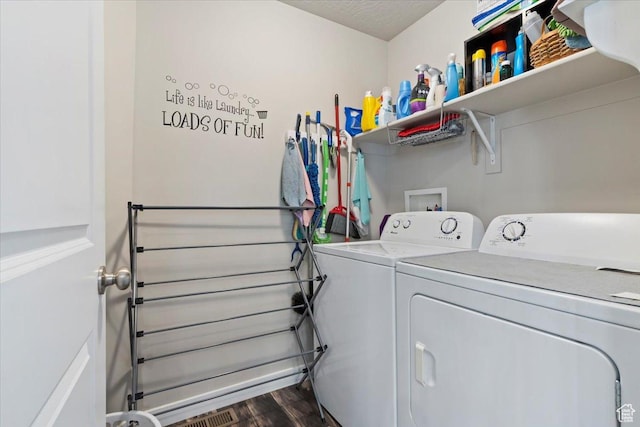6533 W Elena St S, West Valley City, UT 84128 - laundry room with independent washer and dryer and wood finished floors