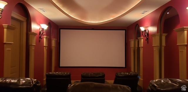 9061 N Canyon Dr, Cedar Hills, UT 84062 - home theater featuring arched walkways