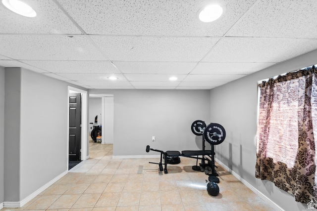 25 E 1860 N, Tooele, UT 84074 - exercise room with a paneled ceiling, light tile patterned floors, and recessed lighting