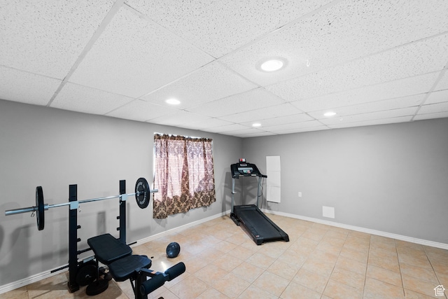 25 E 1860 N, Tooele, UT 84074 - exercise area featuring a paneled ceiling and recessed lighting