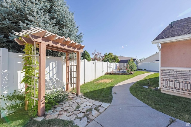 2474 N Dorchester Ave, Harrisville, UT 84414 - fenced backyard featuring a pergola and a storage unit