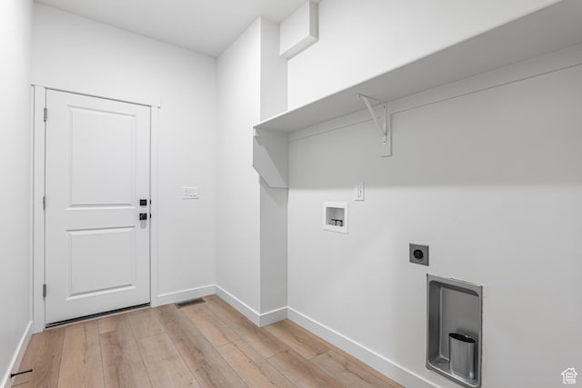 11184 S Easy Bee Rd Unit 265, South Jordan, UT 84009 - washroom featuring hookup for a washing machine, hookup for an electric dryer, and light wood-style flooring