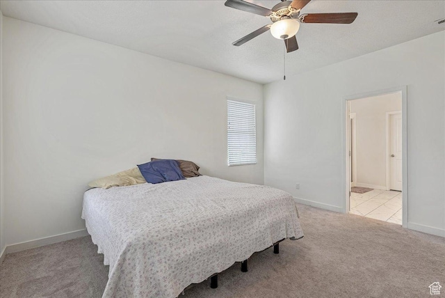 5239 W Mellow Way S, Jordan, UT 84009 - bedroom featuring carpet floors, a textured ceiling, and ceiling fan