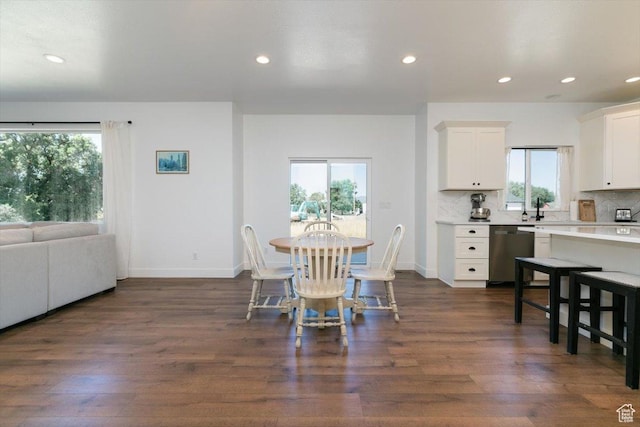 165 N 300 W, Preston, ID 83263 - dining area with plenty of natural light, recessed lighting, and dark wood-style flooring