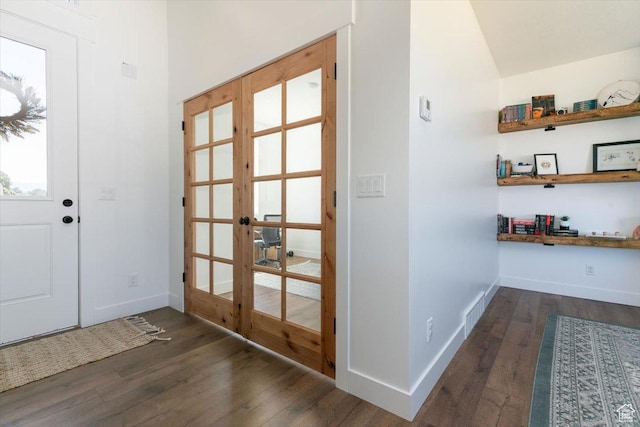 165 N 300 W, Preston, ID 83263 - foyer entrance featuring french doors, wood finished floors, and vaulted ceiling