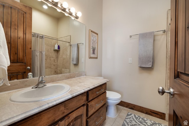 2849 W 1800 S, Vernal, UT 84078 - bathroom with vanity, tile patterned floors, and a shower with shower curtain