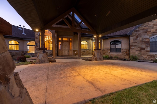 2849 W 1800 S, Vernal, UT 84078 - property entrance featuring stone siding, stucco siding, and a porch