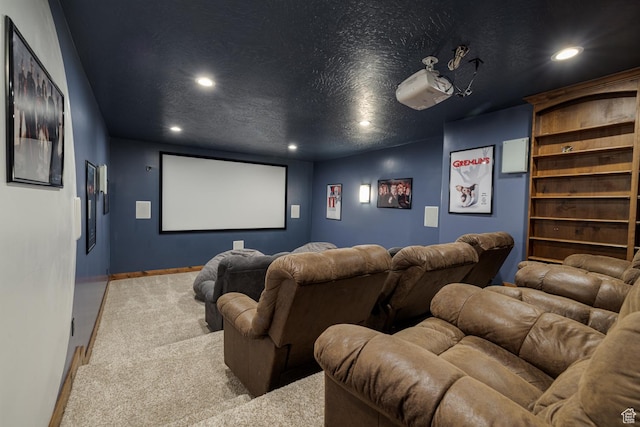 2849 W 1800 S, Vernal, UT 84078 - home theater room featuring recessed lighting, carpet, and a textured ceiling