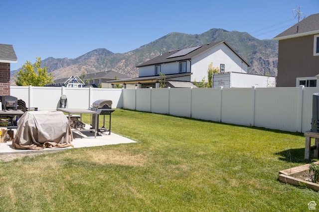122 N 1325 W, Springville, UT 84663 - fenced backyard featuring a mountain view and a patio area