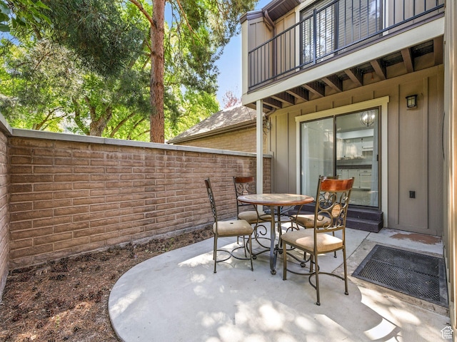 3818 N Little Rock Ct E, Provo, UT 84604 - patio / terrace with a fenced backyard, a patio area, and outdoor dining area
