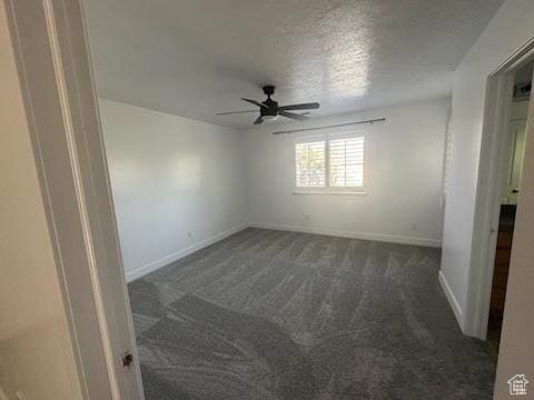 12228 S Madison View Dr, Riverton, UT 84065 - unfurnished bedroom with carpet floors, a ceiling fan, and a textured ceiling